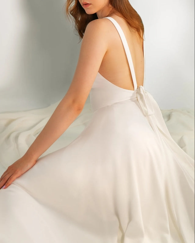 Silk wedding dress Engagement dress casual wedding dress