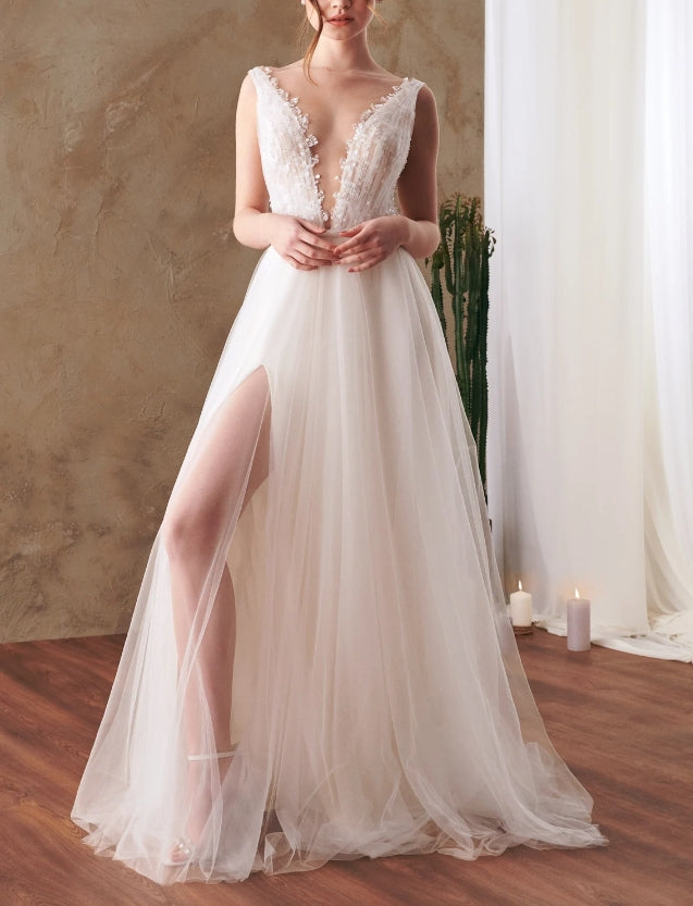 Wedding Gown Wedding Dress Bridal Gown  Boho Bridal Gown Tulle Wedding Gown Lace Bridal Gown