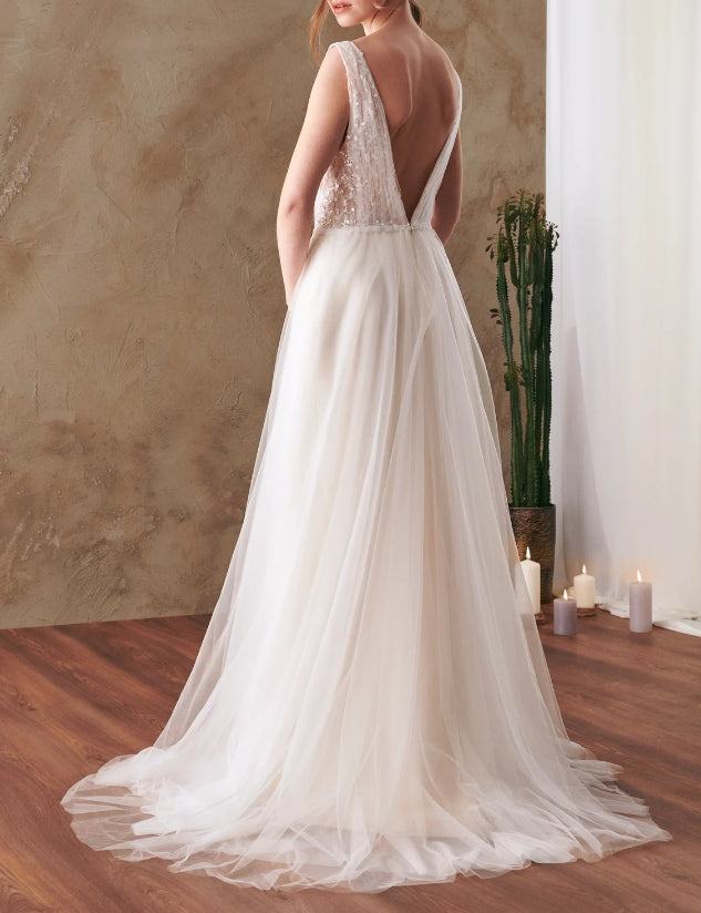 Wedding Gown Wedding Dress Bridal Gown  Boho Bridal Gown Tulle Wedding Gown Lace Bridal Gown