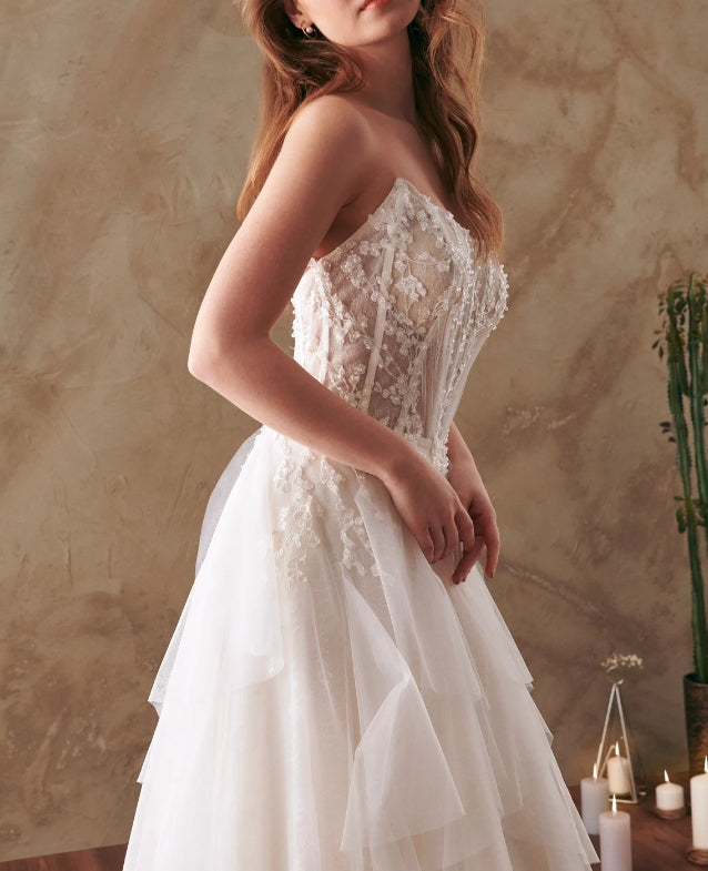 Wedding GownWedding DressTulle Wedding Gown Lace Bridal Gown Ivory Bridal Gown