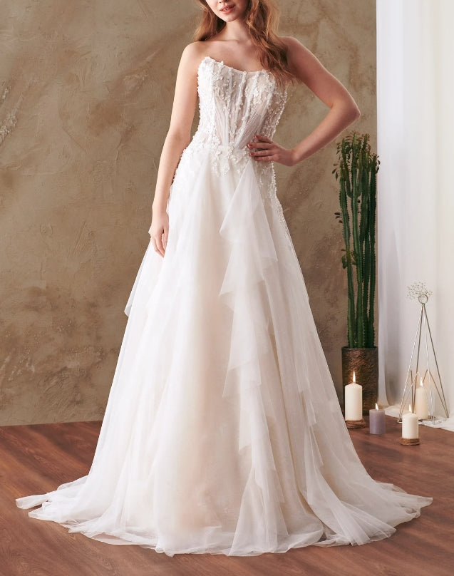 Wedding GownWedding DressTulle Wedding Gown Lace Bridal Gown Ivory Bridal Gown