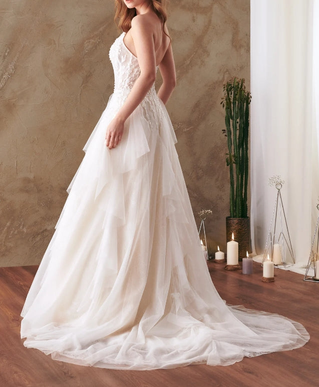 Wedding GownWedding DressTulle Wedding Gown Lace Bridal Gown Ivory Bridal Gown