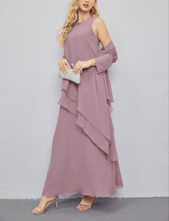 Bridesmaid Dresses with Open Front Lightweight Cardigan Formal Prom Gown