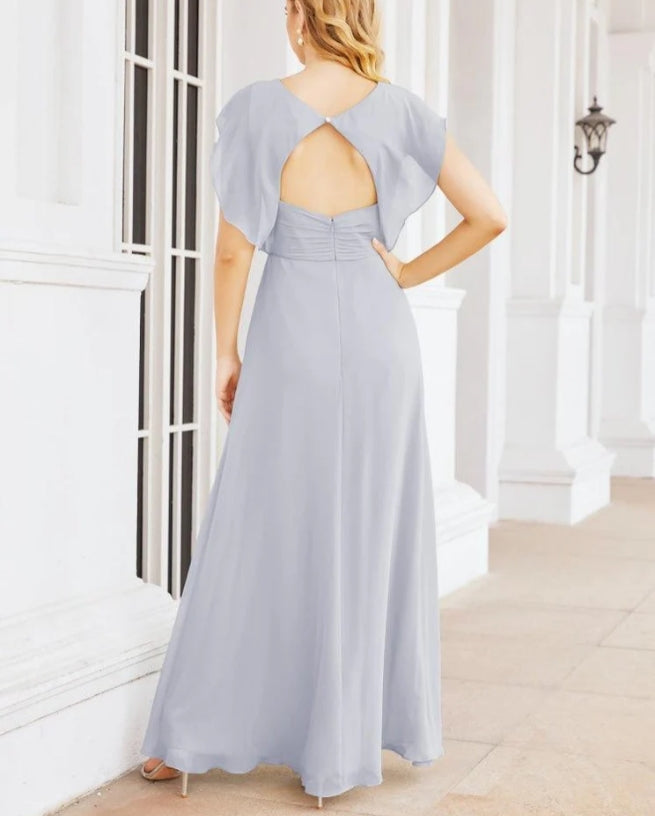 Bridesmaid Dresses Cape Formal Prom Dress Open Back Gowns for Mother of The Bride