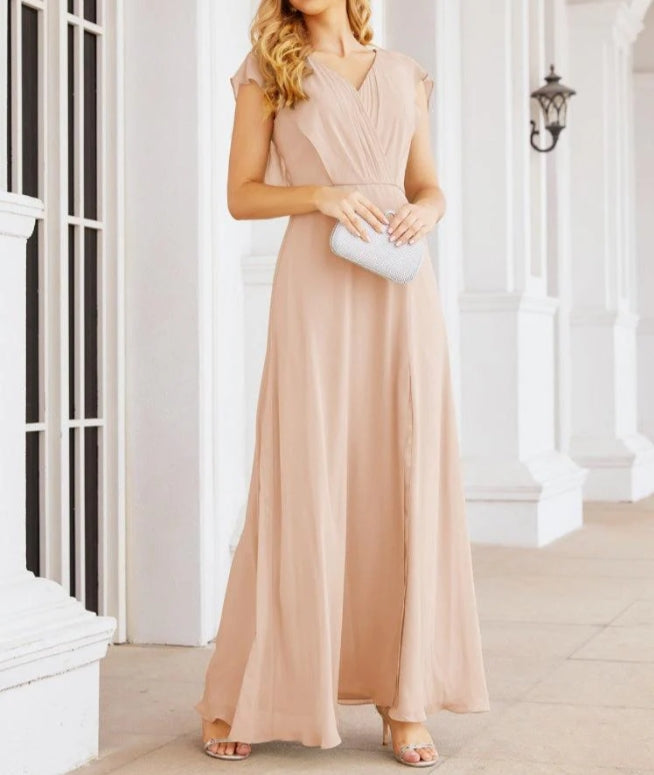 Bridesmaid Dresses Cape Formal Prom Dress Open Back Gowns for Mother of The Bride