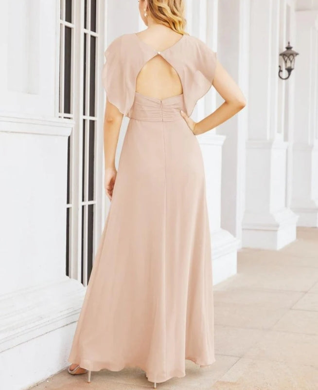 Bridesmaid Dresses Cape Formal Prom Dress Open Back Gowns for Mother of The Bride