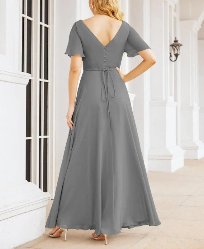 Formal Prom Gowns for Mother of The Bride Short Sleeves Bridesmaid Dress