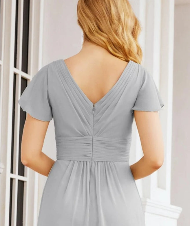 Formal Prom Gowns for Mother of The Bride Cap Sleeves Bridesmaid Dress