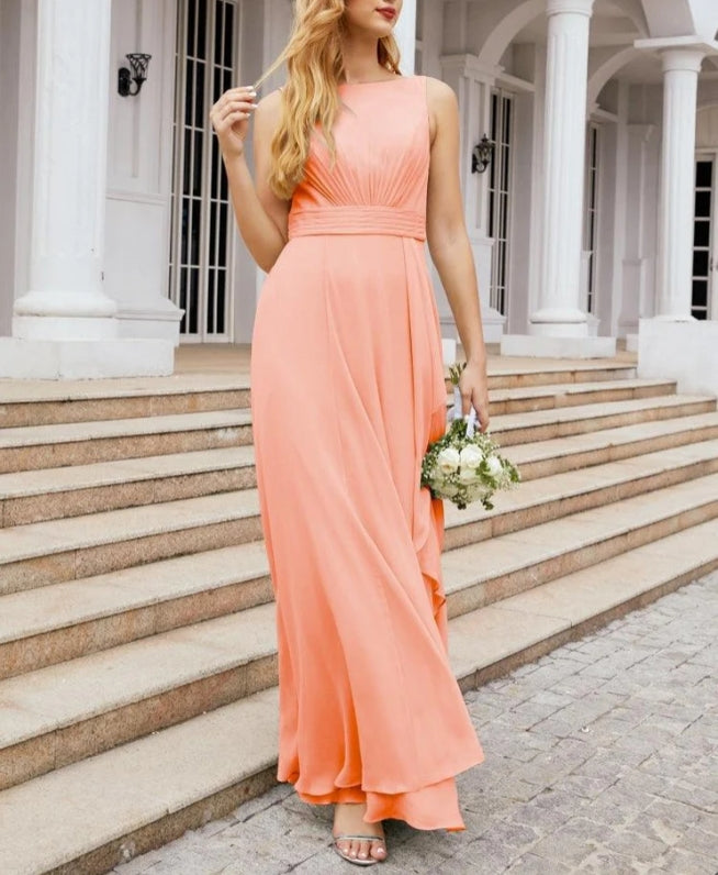 Bridesmaid Dresses for Wedding Ruffles Long Formal Prom Gowns