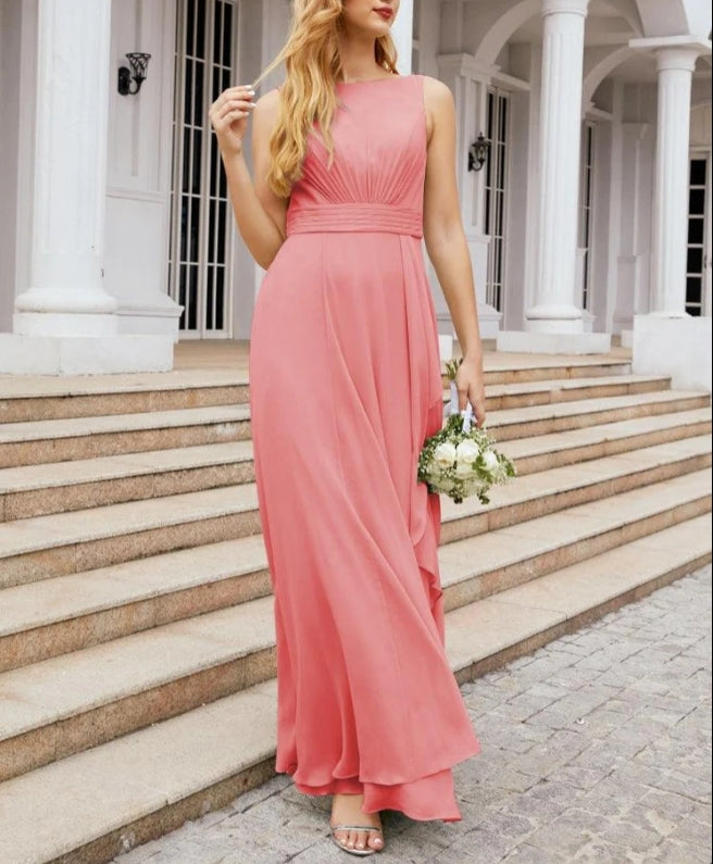 Bridesmaid Dresses for Wedding Ruffles Long Formal Prom Gowns