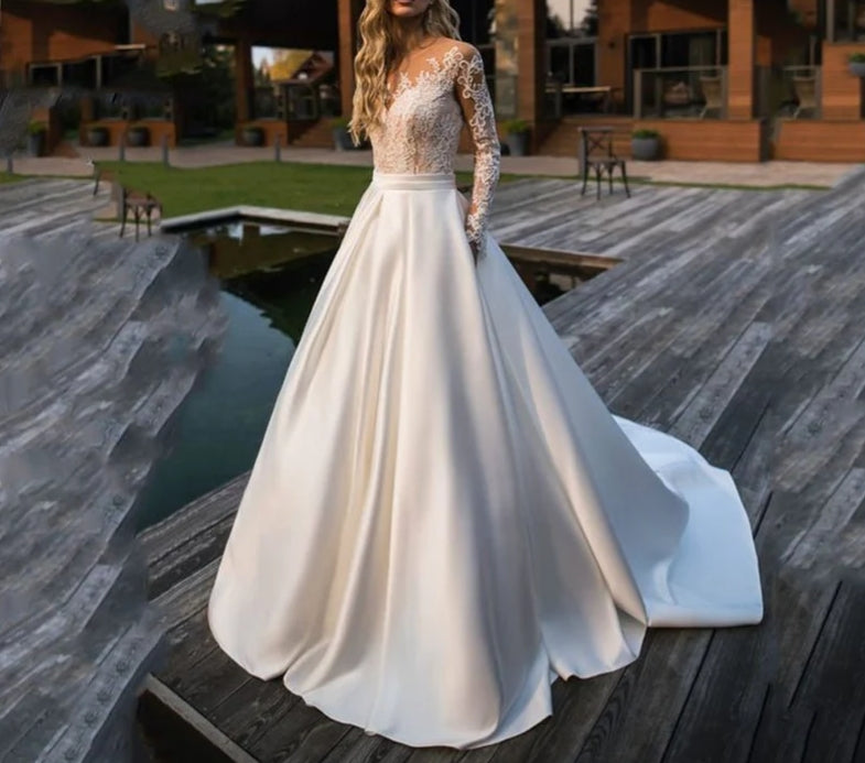 Robe satin wedding dress wedding party Dress vestido bride to be