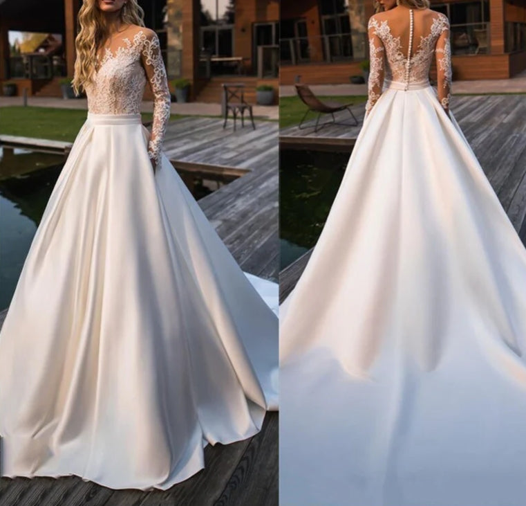 Robe satin wedding dress wedding party Dress vestido bride to be