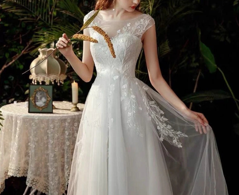 Boho robe de mariee vestido novia wedding dress longue Robe De Soiree simple robe de soiree bride to be gown lace robe