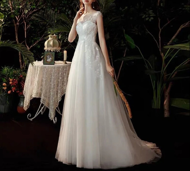 Boho robe de mariee vestido novia wedding dress longue Robe De Soiree simple robe de soiree bride to be gown lace robe