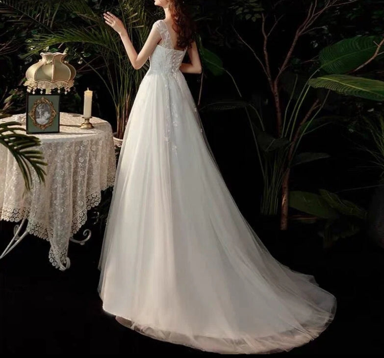 Boho robe de mariee vestido novia wedding dress longue Robe De Soiree simple robe de soiree bride to be gown lace robe