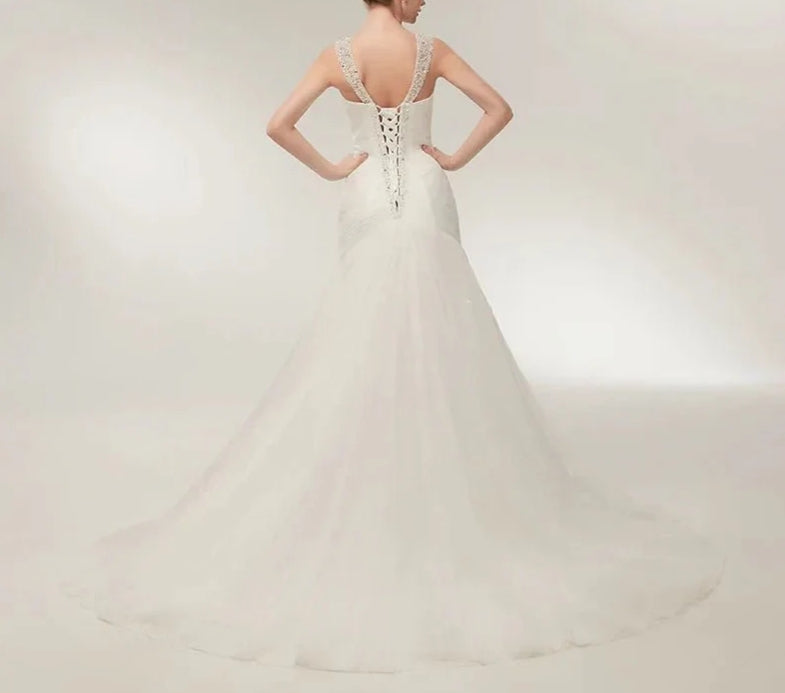 Bohemian Wedding Dress Long Sleeve V-Neck Floor Length Chiffon A-Line lace Back Bridal Gowns With Belt Charming For Women