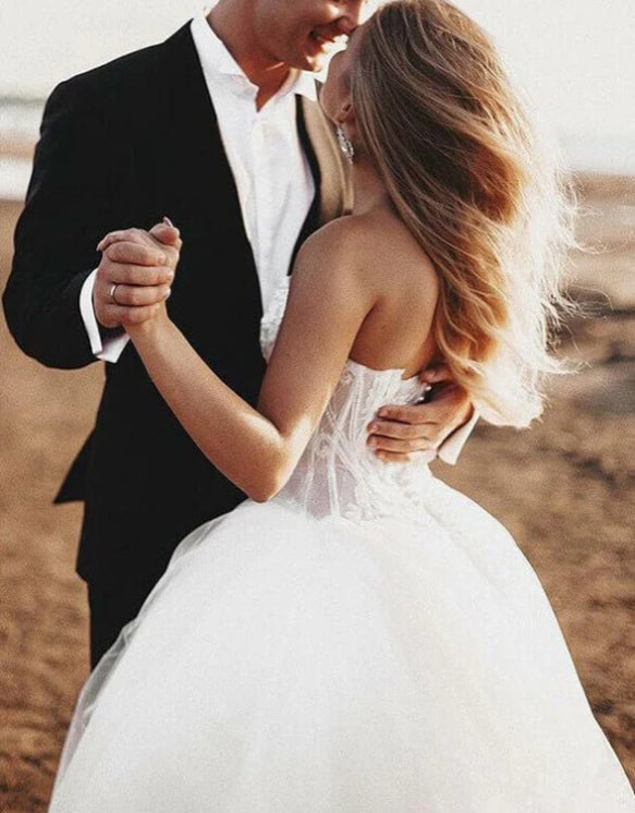 Boho Lace Bodice Sweetheart Wedding Dresses Rustic Bridal Gown