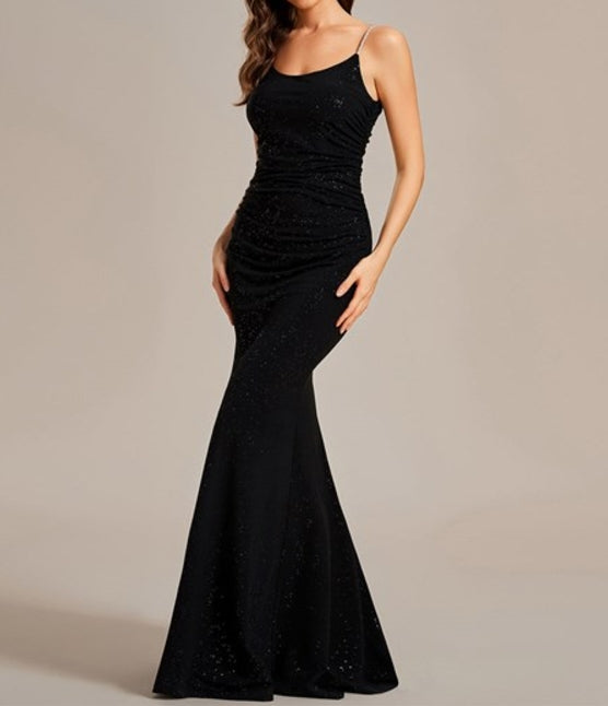 Black Mermaid Spaghettie Straps Wholesale Prom Dresses