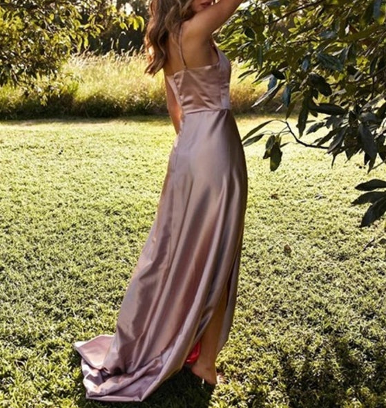 A-Line/Princess Spaghetti Straps Prom Dresses With Slits Up The Side