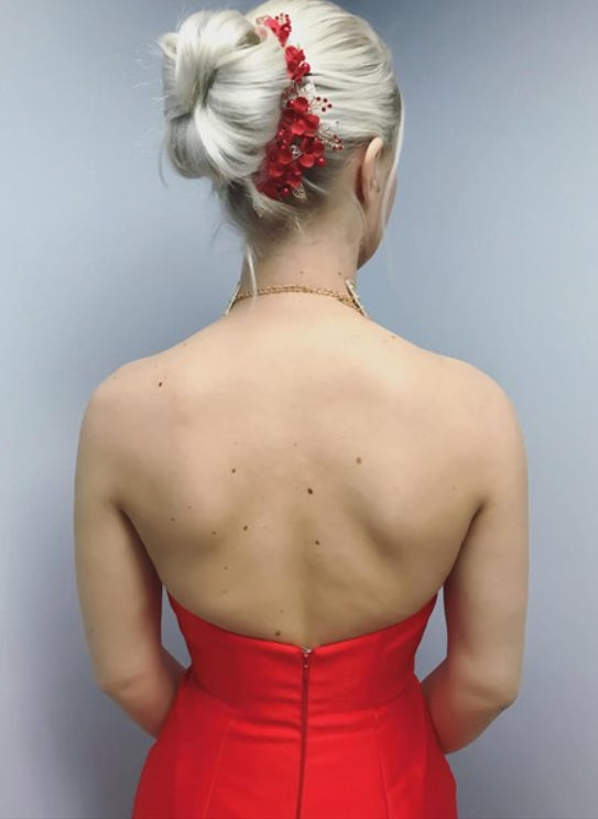 Gorgeous Red Mermaid Long Satin Strapless Sweetheart Prom Dress