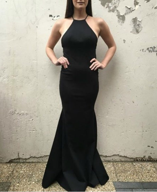 Long Black Mermaid Backless Spaghetti Strap Prom Dresses