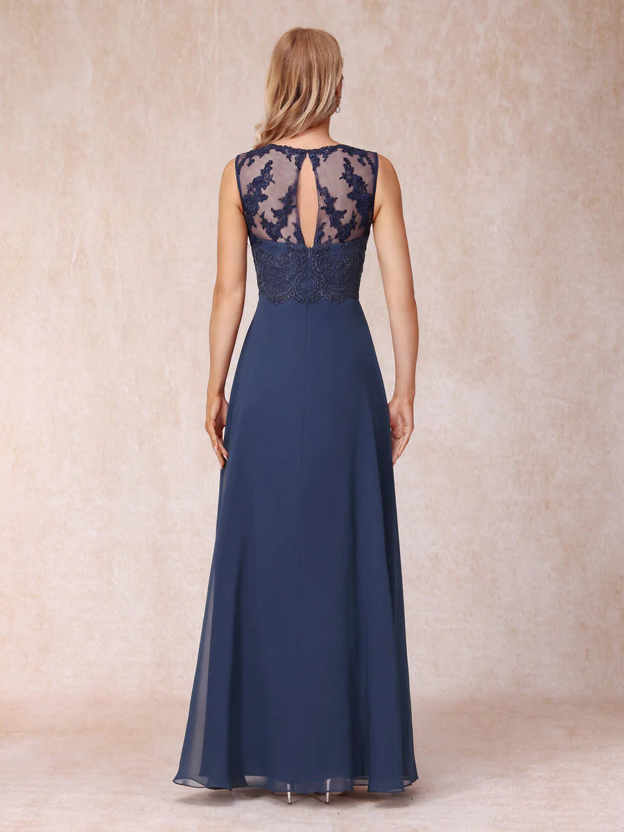 A-Line Chiffon Long Mother Of The Bride Dresses With Jacket