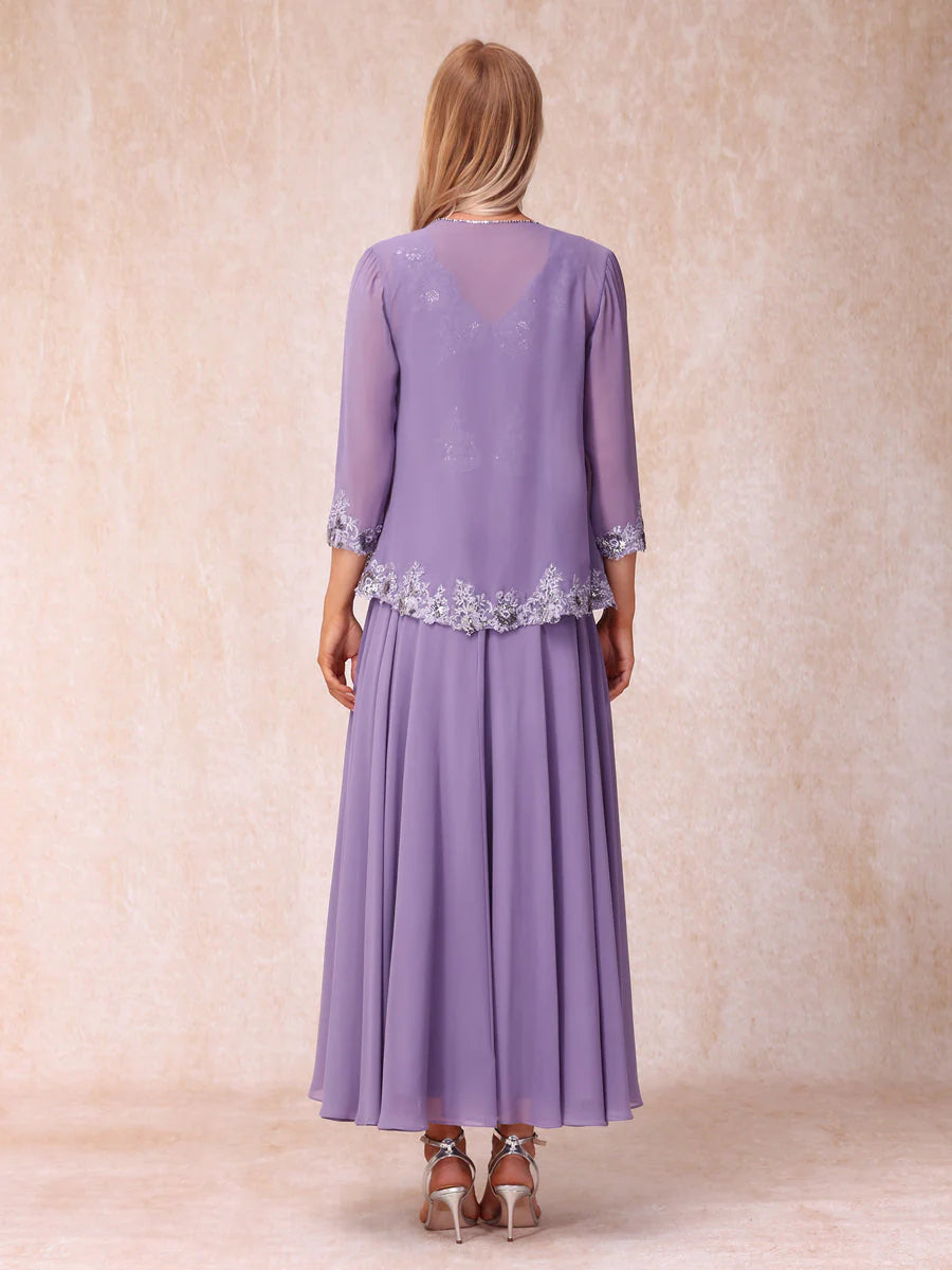 A-Line/Princess V-Neck Sleeveless Long Formal Evening Dresses With Appliques