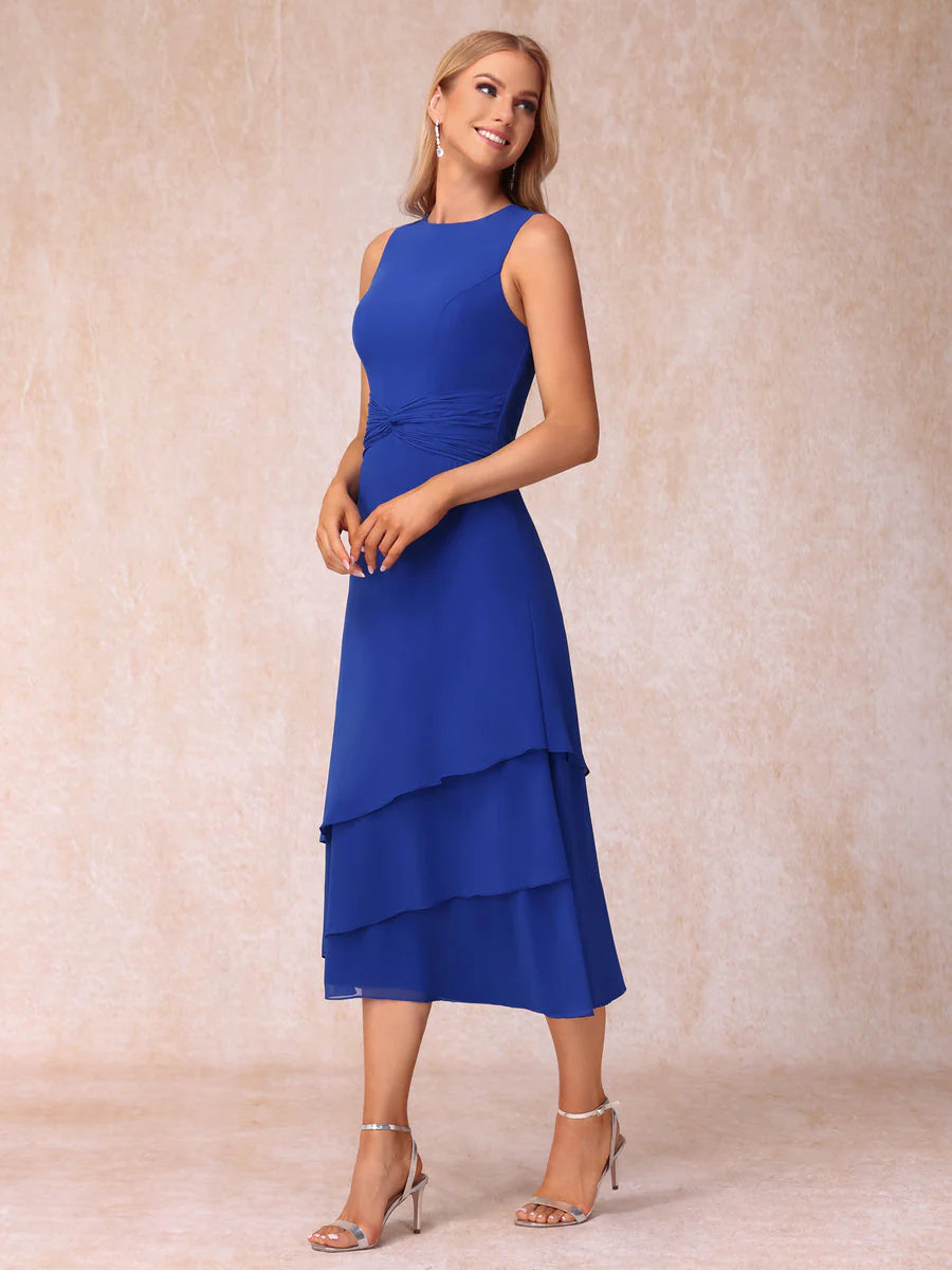 Sheath/Column Scoop Sleeveless Long Formal Evening Dresses With Ruched