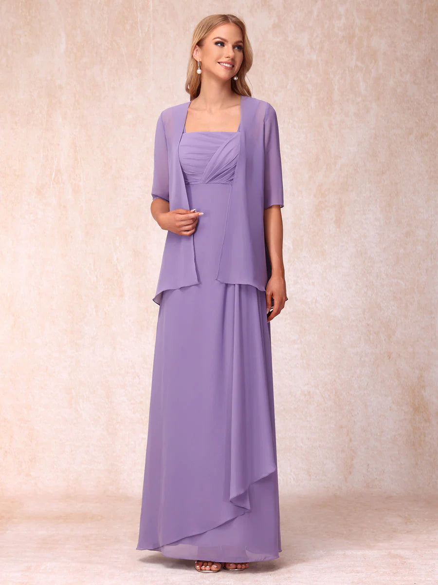 A-Line/Princess Sleeveless Long Formal Evening Dresses With Ruffles