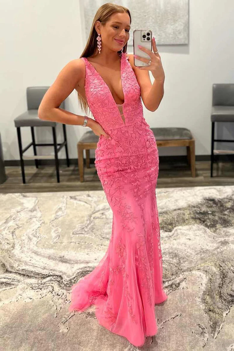 Black Embroidered Mermaid Long Prom Dress
