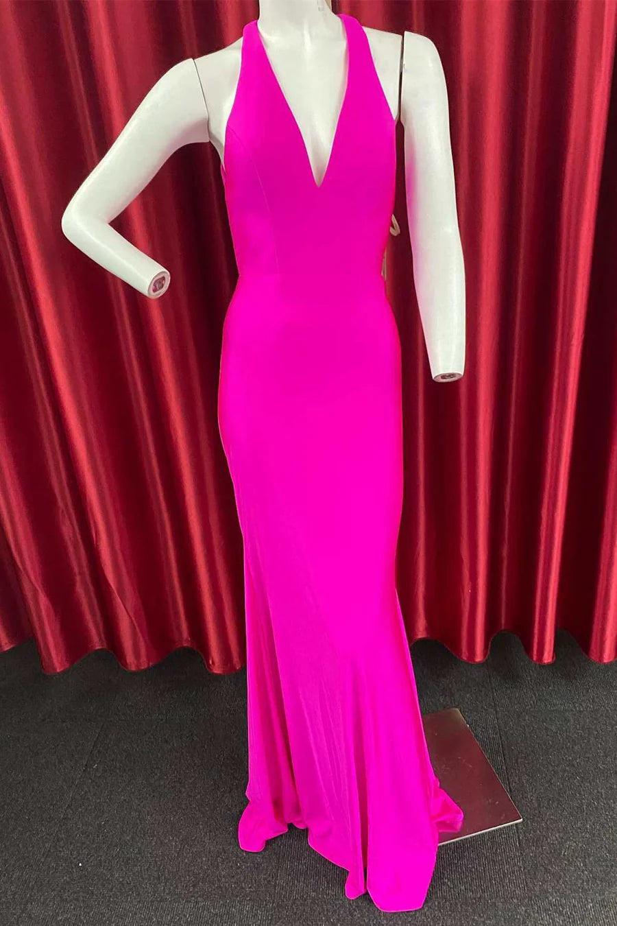 Halter Open Back Long Formal Gown