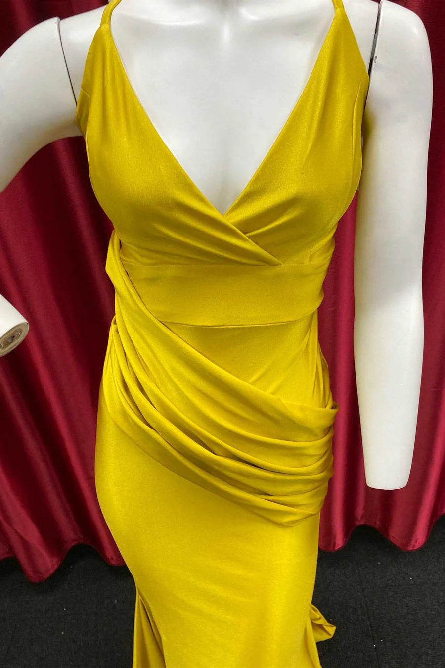 V-Neck Backless Mermaid Long Formal Gown