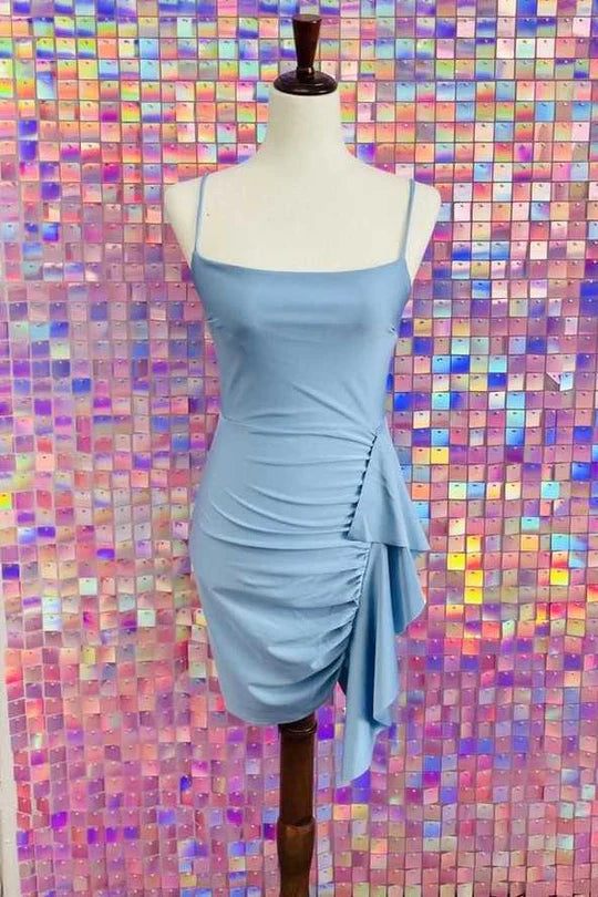 Straps Ruffles Tight Party Dress