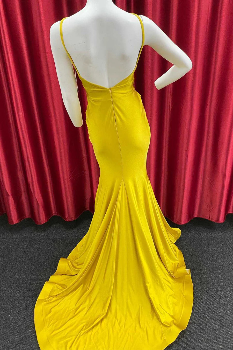 V-Neck Backless Mermaid Long Formal Gown