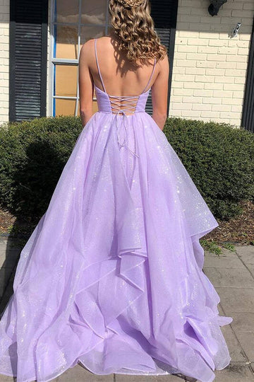 Straps Multi-Tiered Long Prom Dress