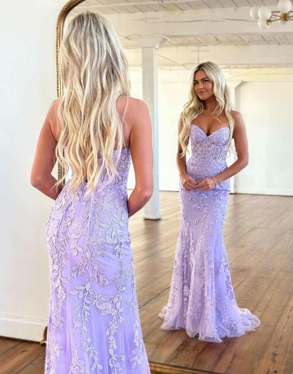 Mermaid Corset Back Prom Dress With Appliques