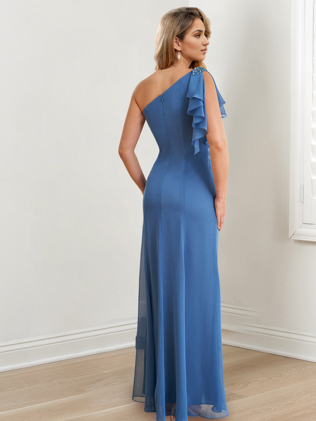 Sheath/Column One-Shoulder Floor-Length Mother Of The Bride Dresses