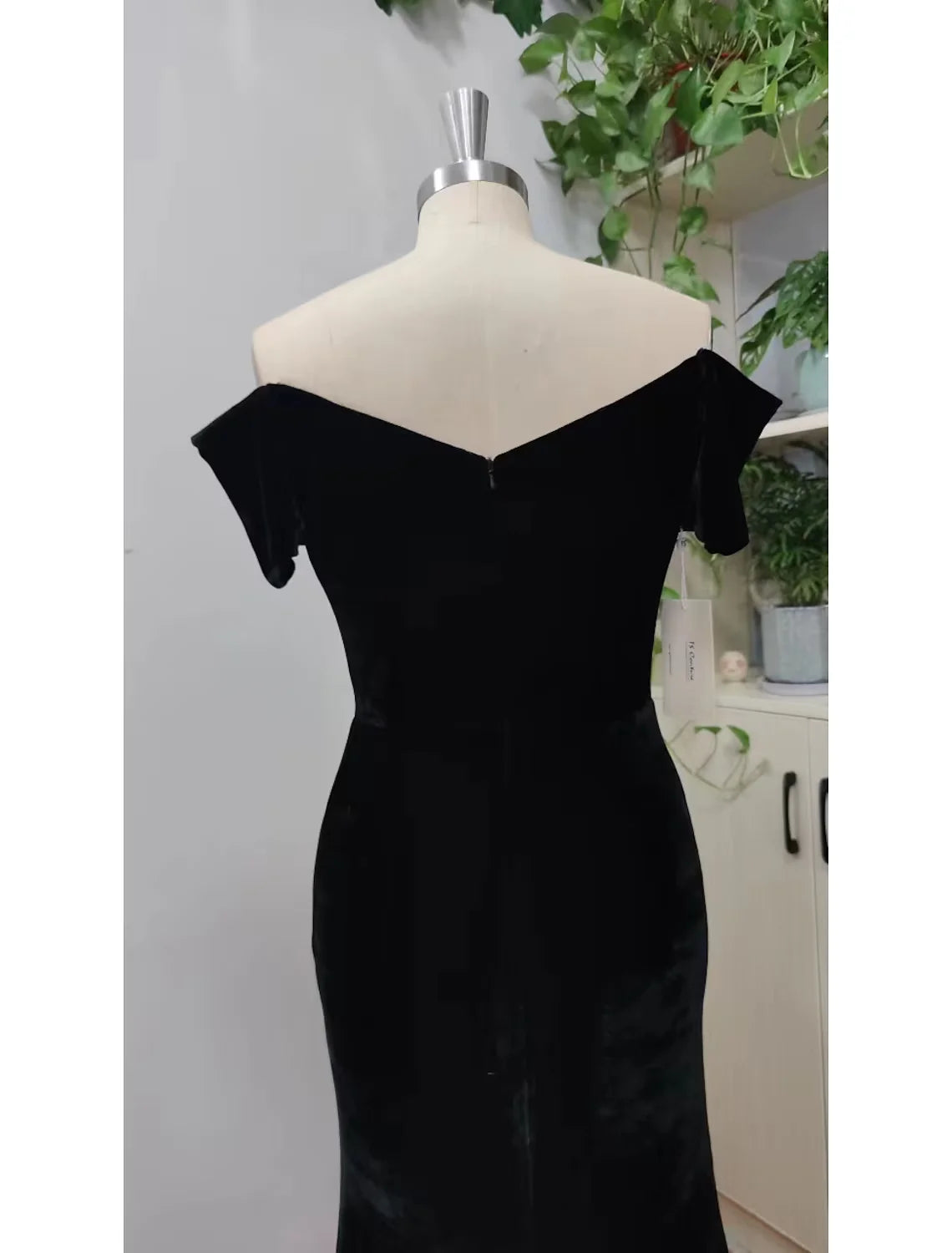 DingjiMermaid / Trumpet Evening Gown Celebrity Style Dress Prom Sweep / Brush Train Short Sleeve V Neck Velvet with Sleek