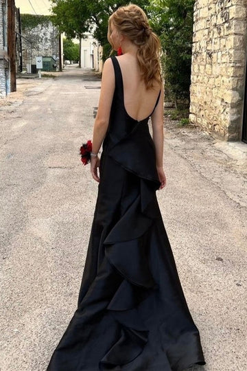 Plunge V Backless Mermaid Long Formal Gown