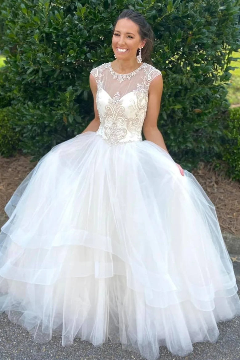 Beading Sweetheart Tiered Wedding Dress