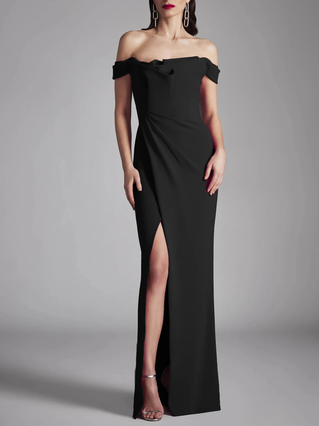 A-Line/Princess Strapless Sleeveless Floor-Length Evening Dress With Ruffles