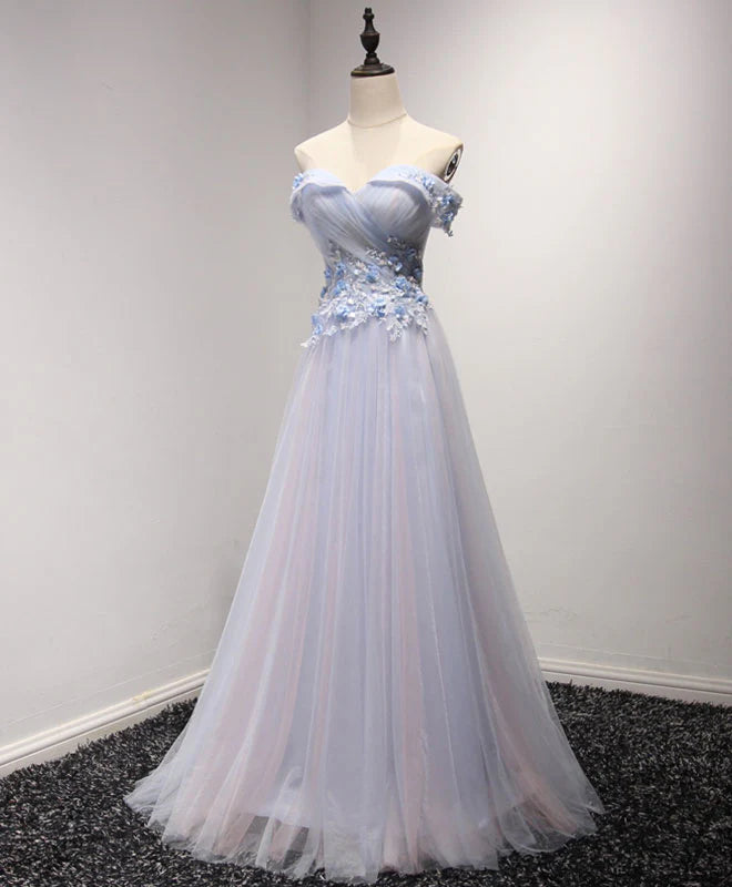 Tulle Lace Long Prom Dress Lace Evening Dress
