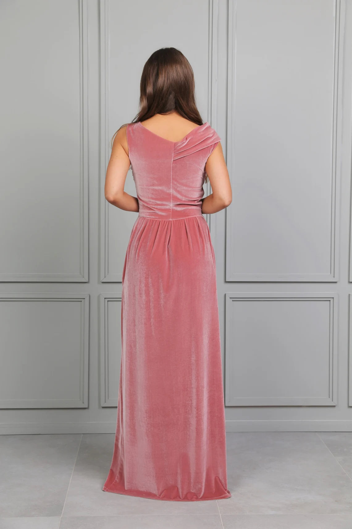 Velvet Dress Maxi Dress Party Dress Sleeveless Prom Dress Pink Dress Pre Made