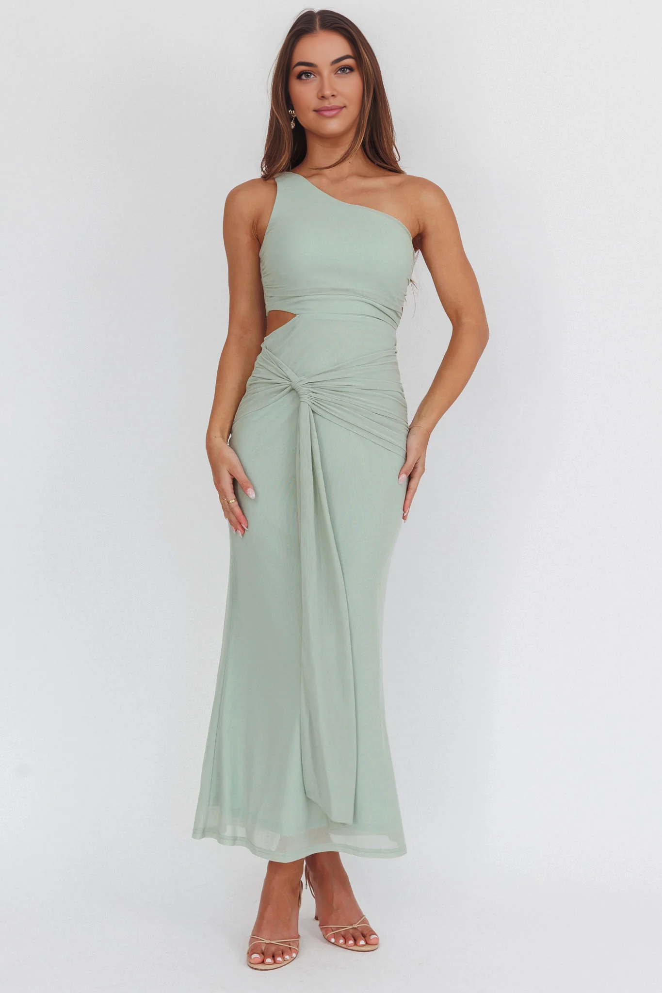 Full of charm, one shoulder waist hollow side zipper Homecoming Dresses