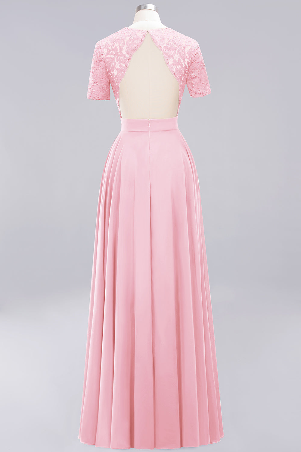 Long A-Line Sweetheart Lace Chiffon Bridesmaid Dresses with Cap Sleeves