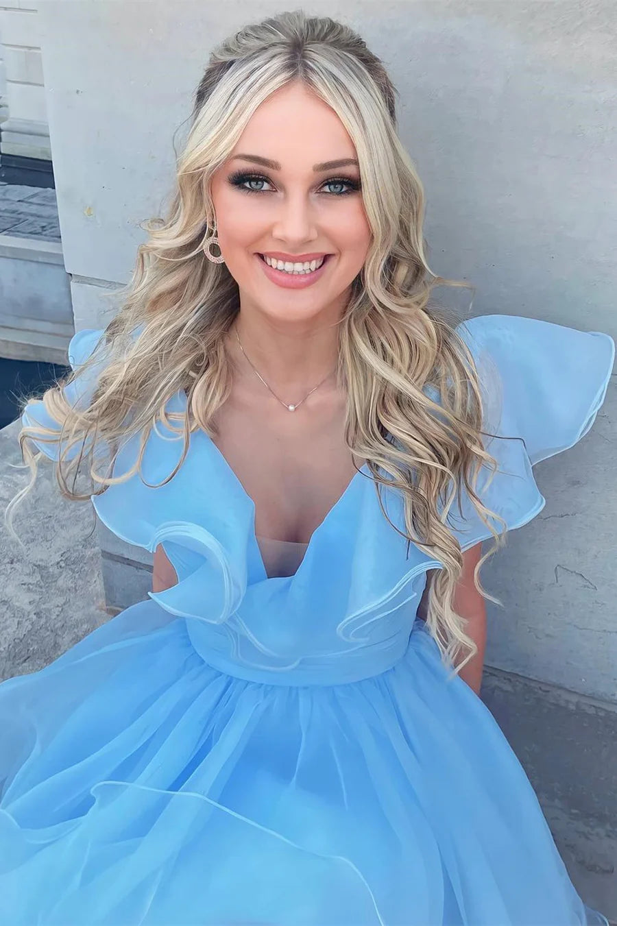 Organza Ruffles A-Line Short Party Dress