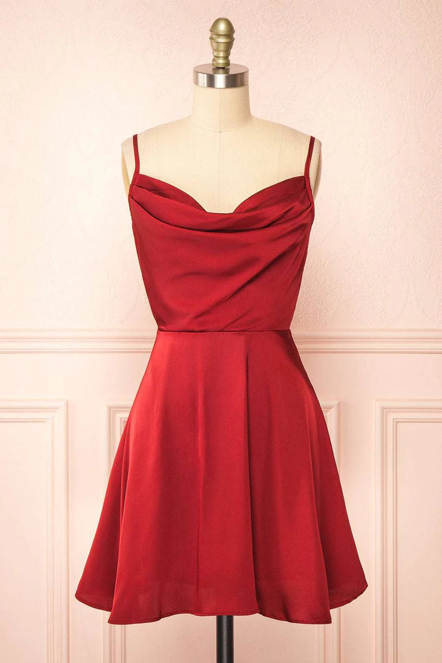 Cowl Neck A-Line Short Homecoming Dresses