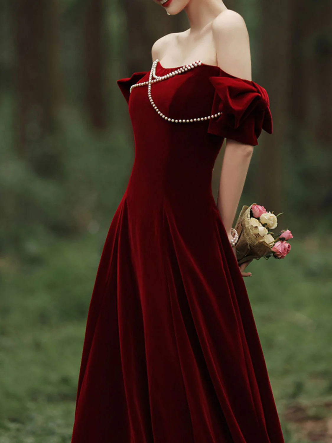 A Line Burgundy Long Prom Dress Burgundy Formal Evening Dresses