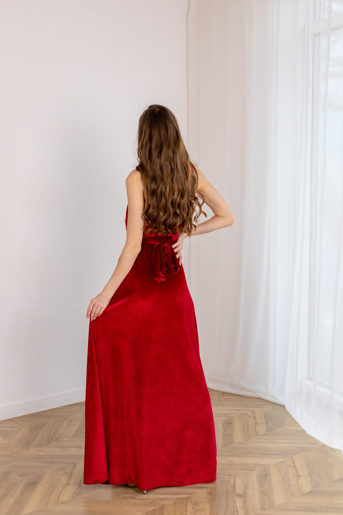Velvet dress Red Long Velvet dresses for women Velvet Prom dress Velvet evening dress