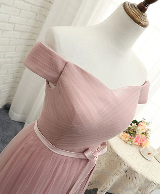 A LineTulle Off Shoulder Long Prom Dress Evening Dress